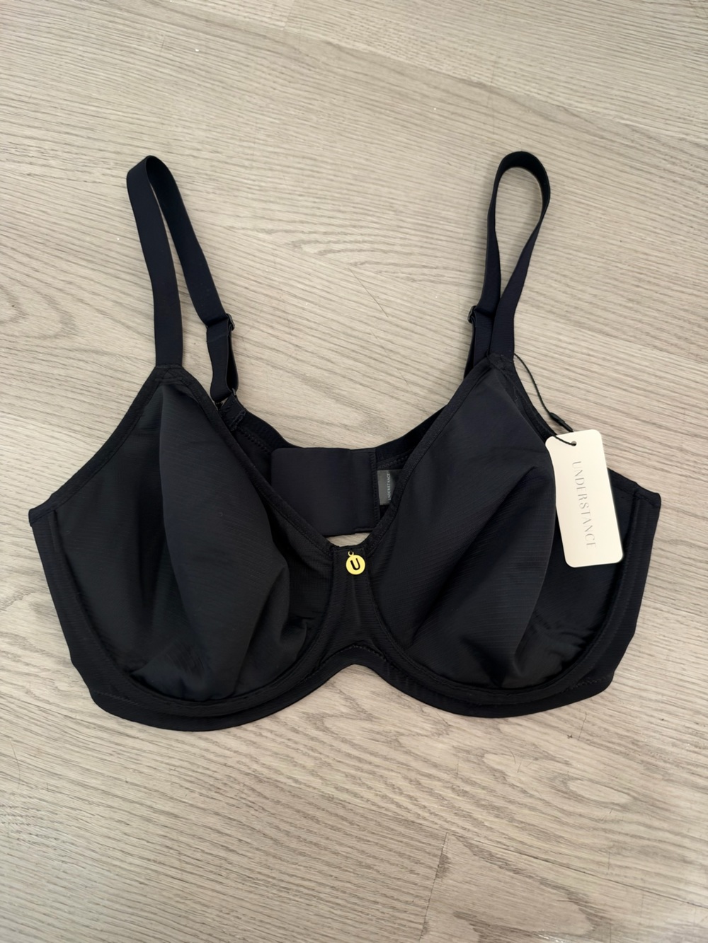 NWT UNDERSTANCE Anti-Chafe Cooling Flexwire Unpadded Demi Bra Black 32G